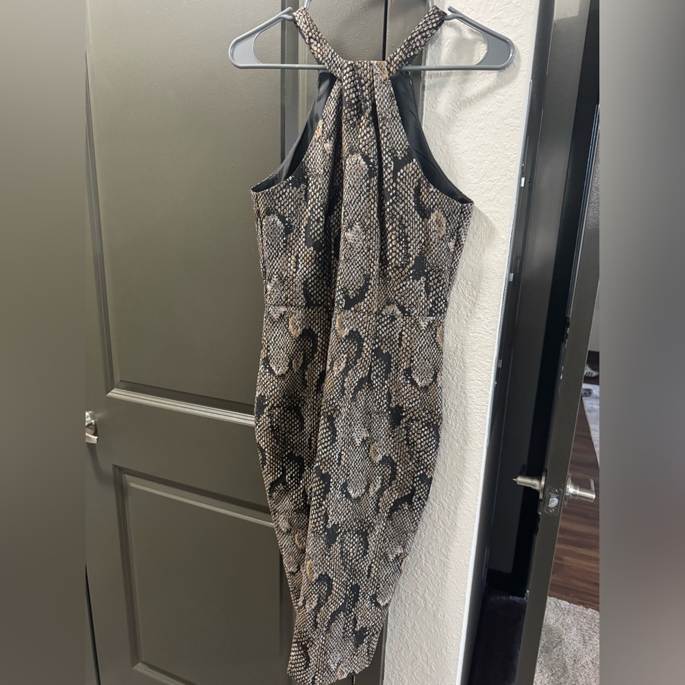 H&M Black and Gold Snake Skin Patterned Dress - Picture 2 of 4